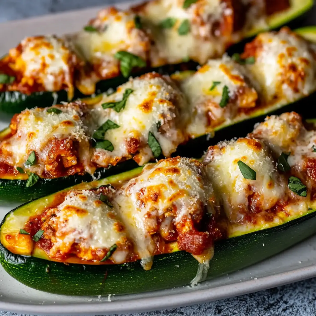 Chicken Parmesan Zucchini Boats