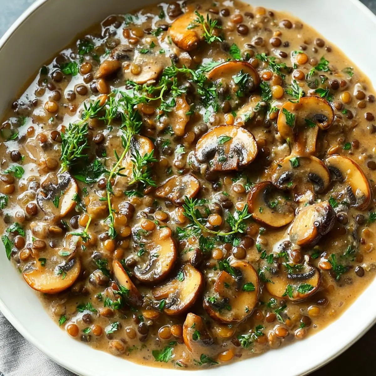 Lentil Mushroom Stroganoff
