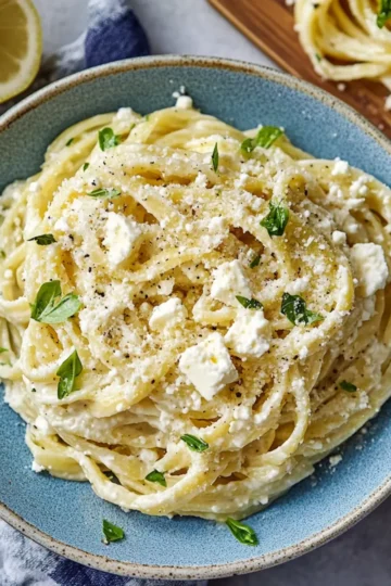 Creamy Lemon Feta Pasta