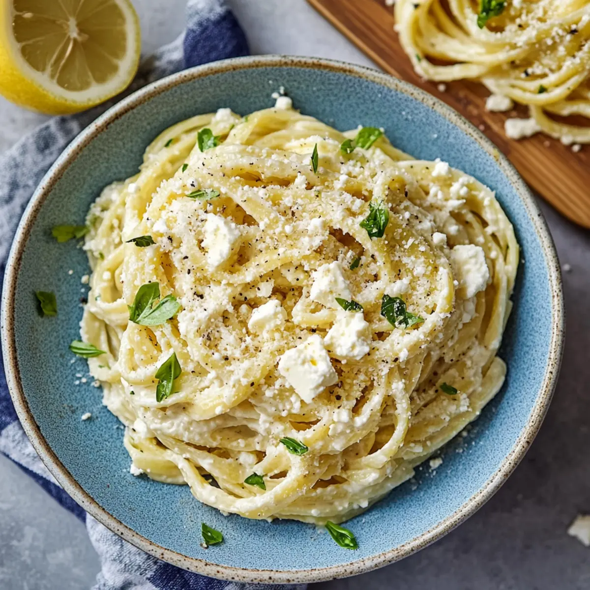 Creamy Lemon Feta Pasta