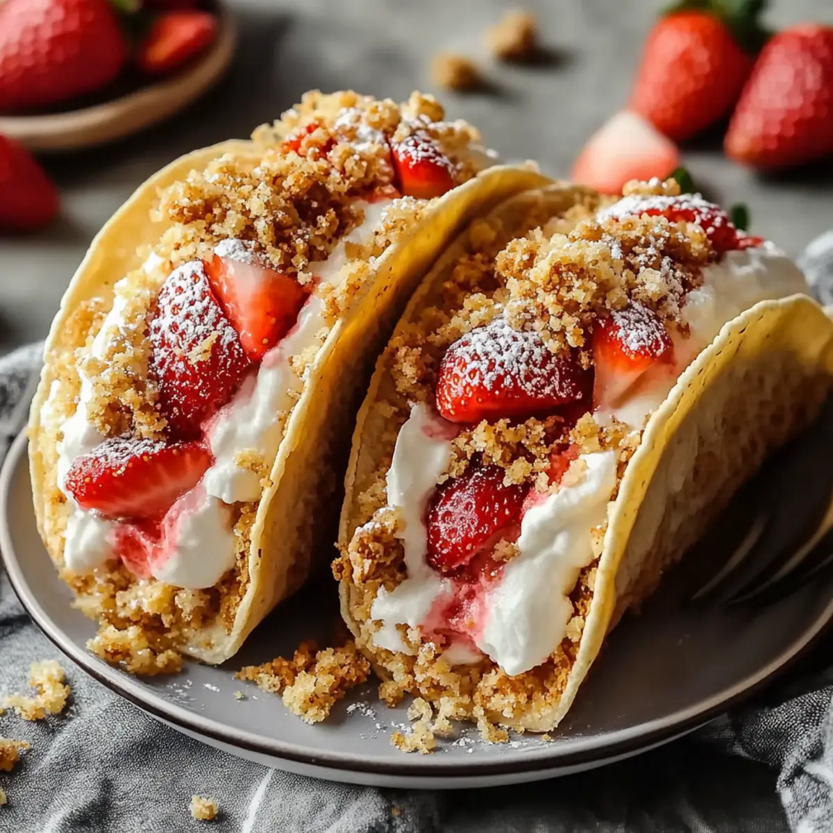 Strawberry Crunch Cheesecake Tacos