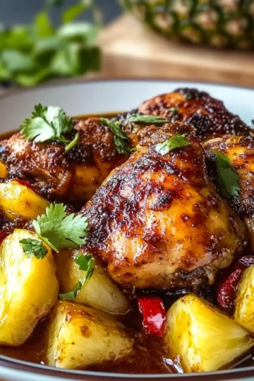 Baked Jamaican Pineapple Jerk Chicken