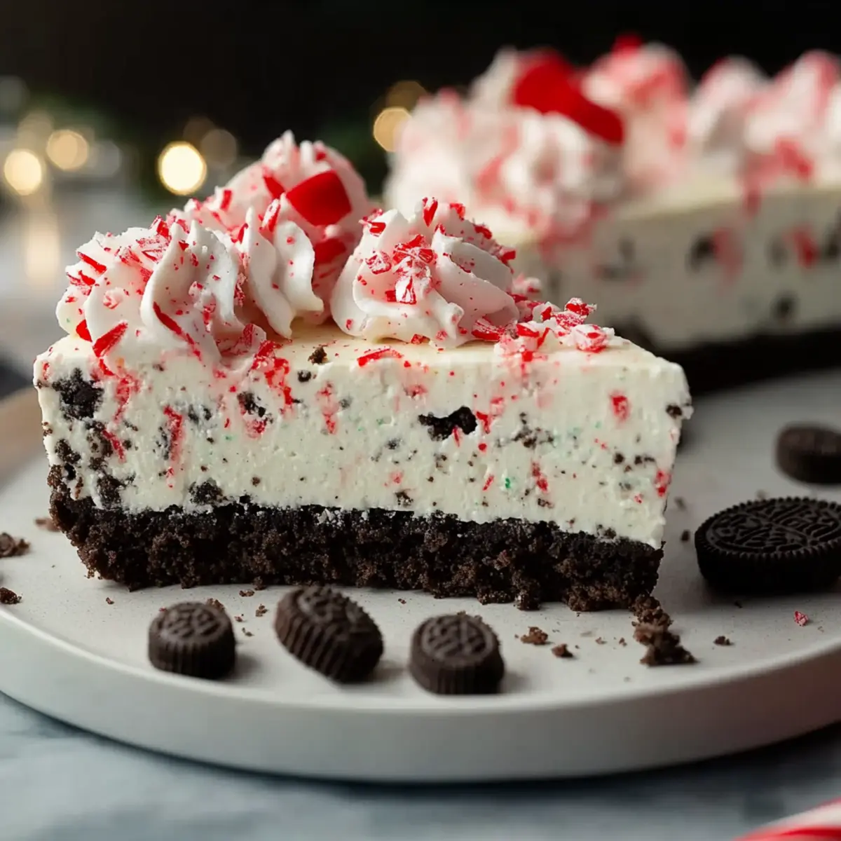 No-Bake Peppermint Oreo Cheesecake