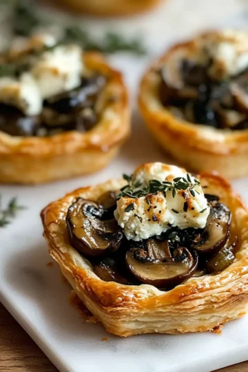 Mushroom Shallot & Herbed Goat Cheese Tarts