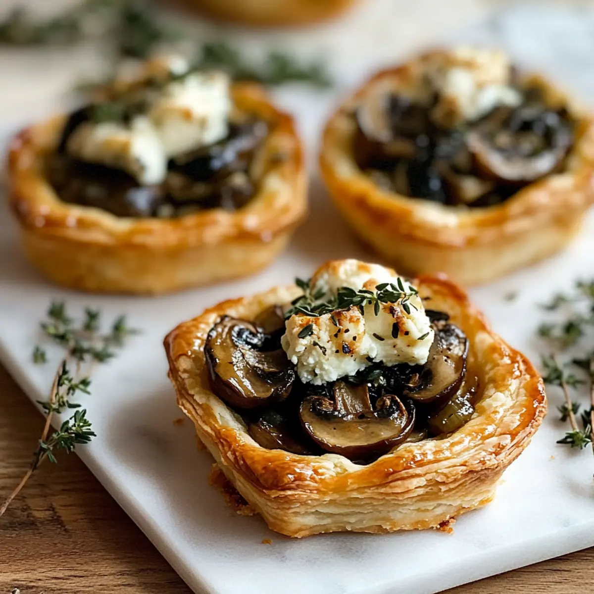 Mushroom Shallot & Herbed Goat Cheese Tarts