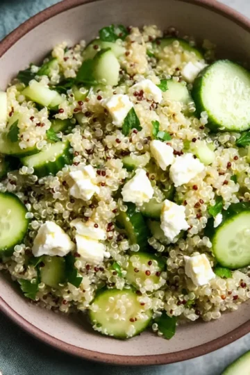 Cucumber Quinoa Feta Salad