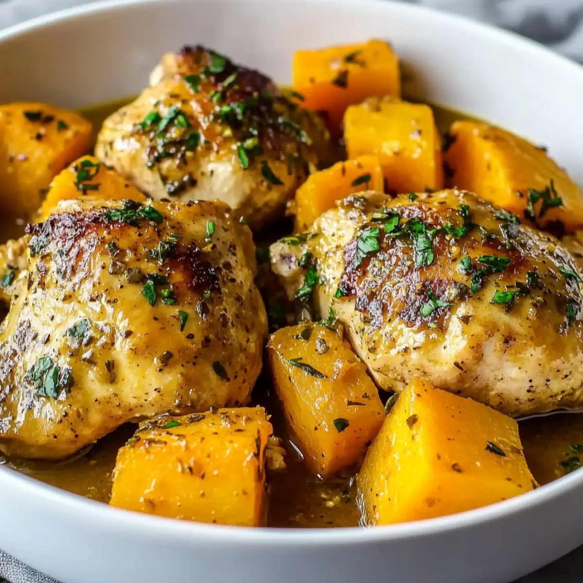 Crockpot Maple Dijon Chicken with Butternut Squash