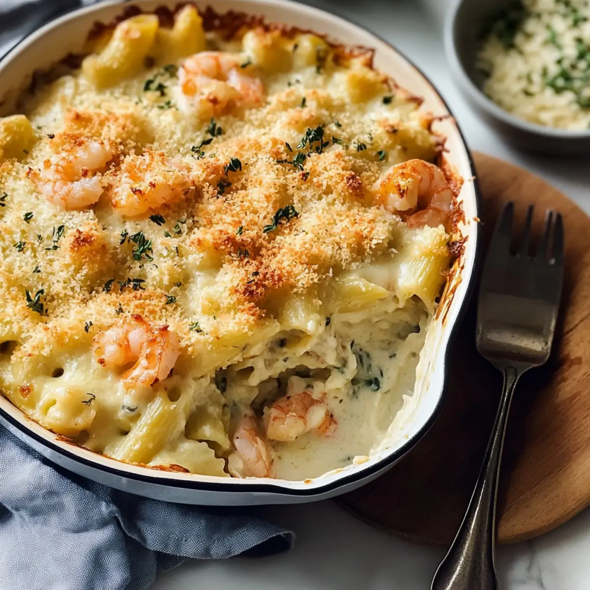 Creamy Seafood Gratin Pasta Bake