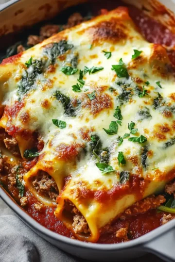 Spinach Beef Cannelloni