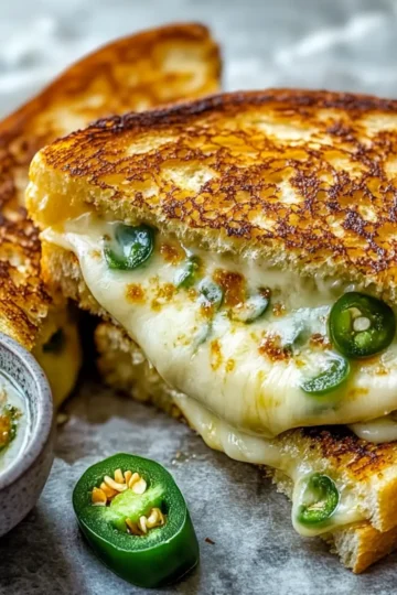 Roasted Jalapeño Dip Grilled Cheese