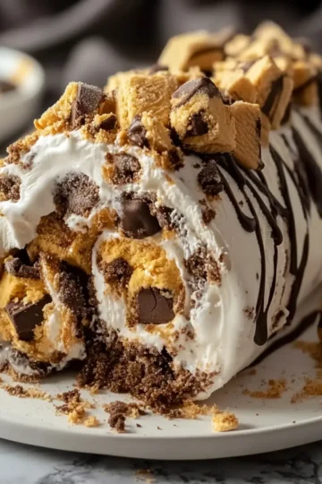 S’mores Explosion Cookie Dough Ice Cream Roll