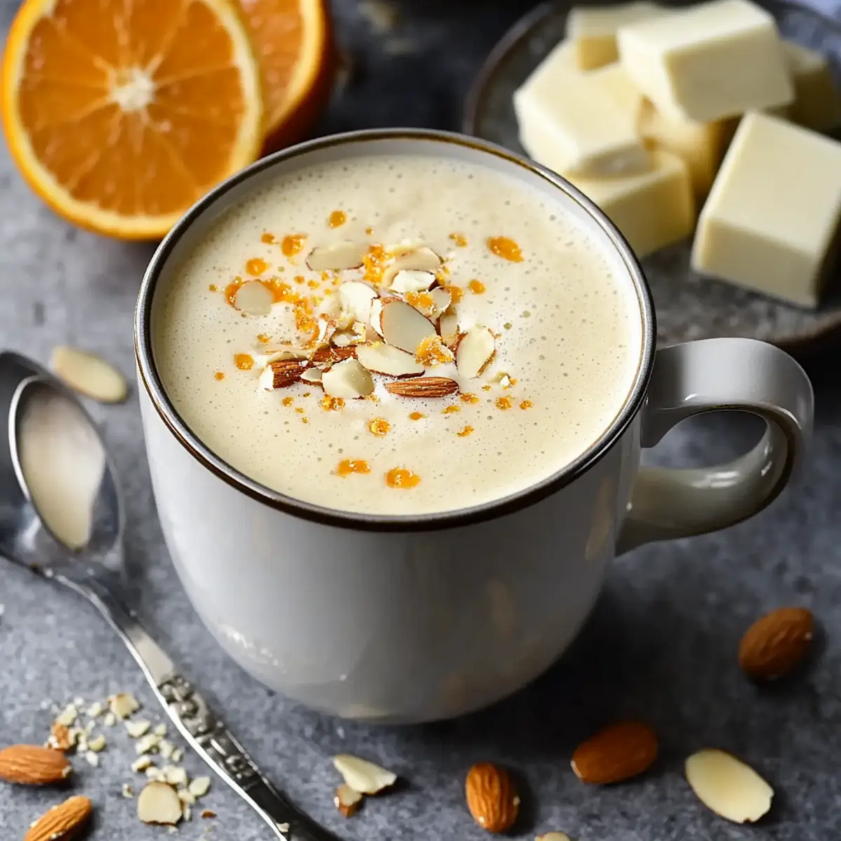 White Chocolate Orange Almond Hot Chocolate