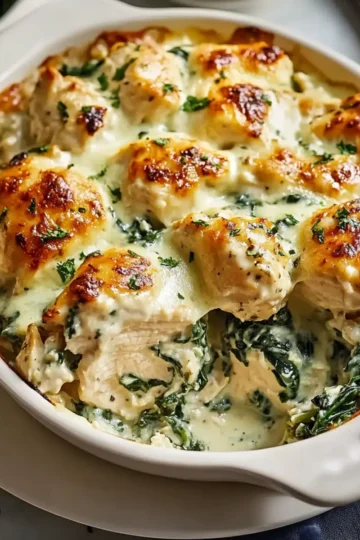 Creamy Chicken and Spinach Casserole