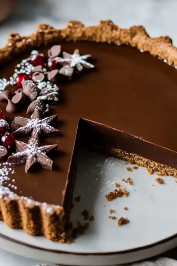 Vegan Gingerbread Chocolate Tart