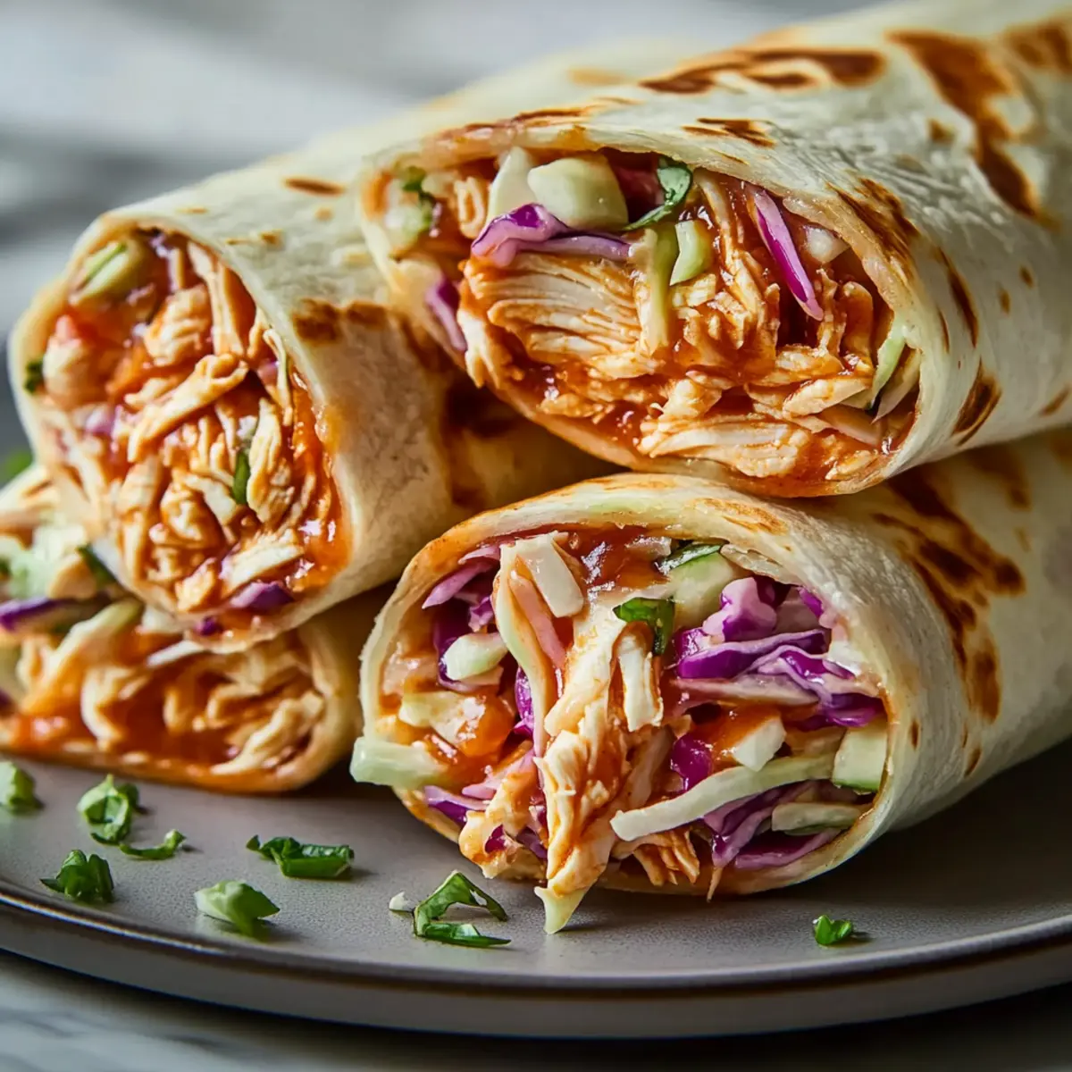 BBQ Chicken Coleslaw Wraps