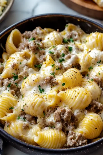Creamy Beef and Shells