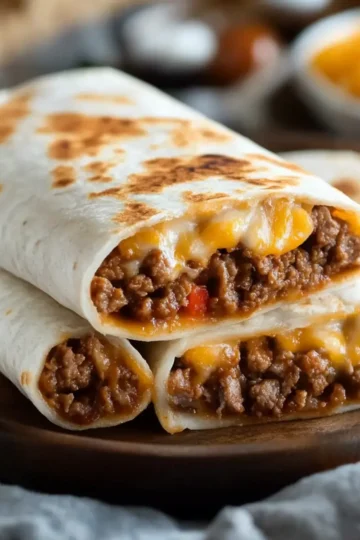 Beef and Cheese Burritos