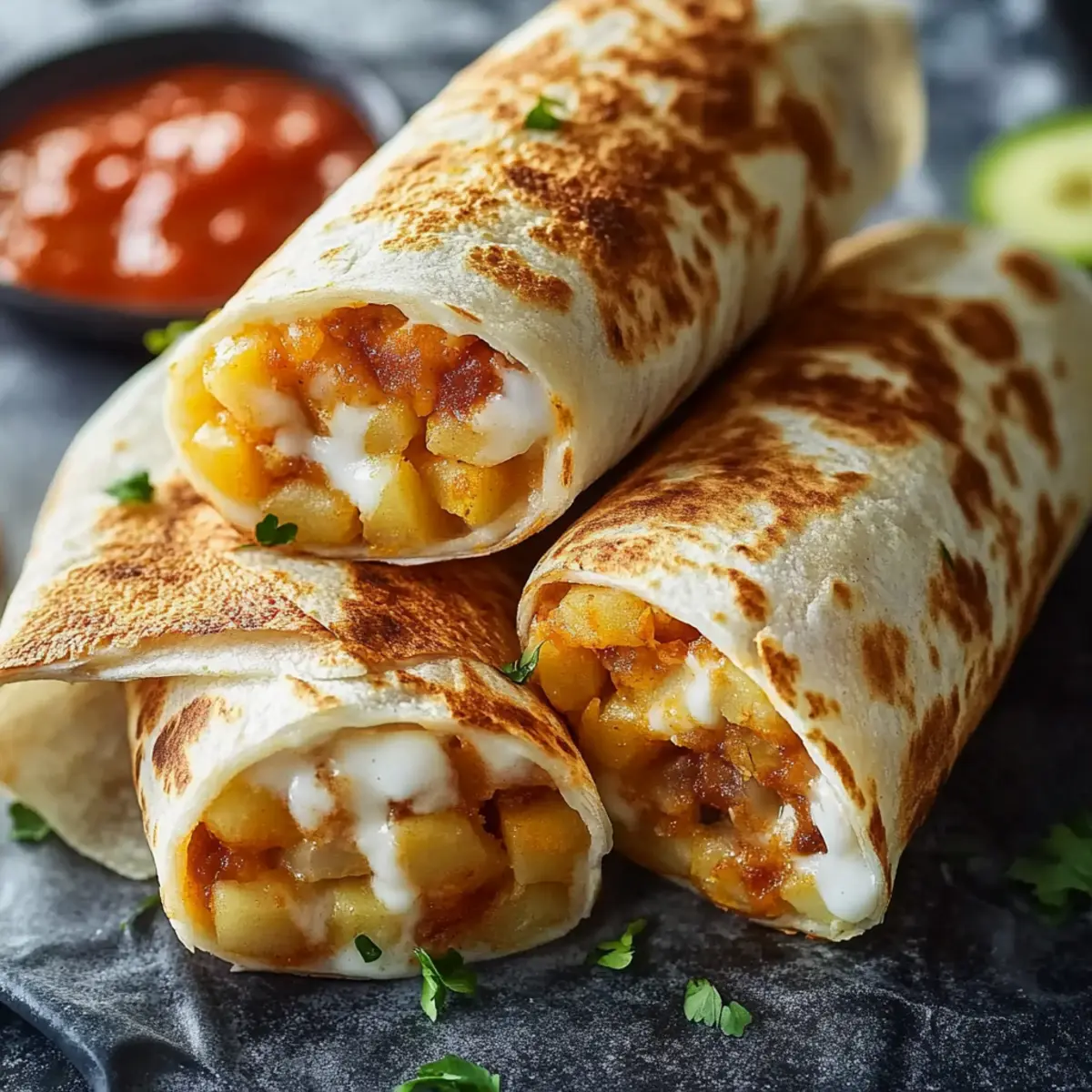 Cheesy Potato Burritos