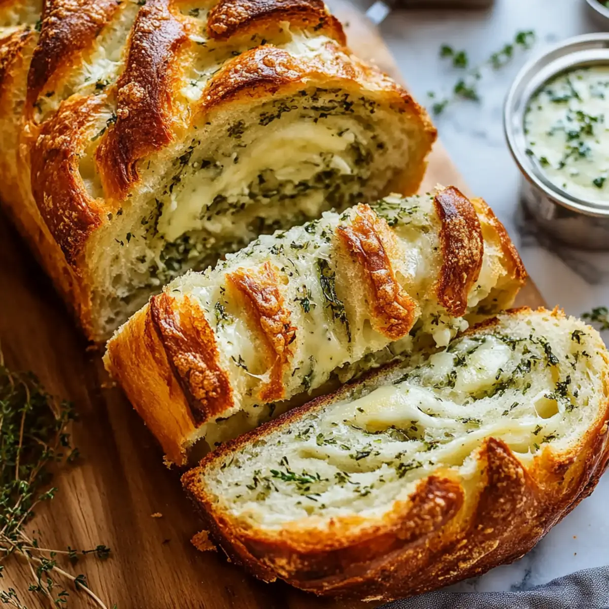 Swirled Garlic Herb and Cheese Bread