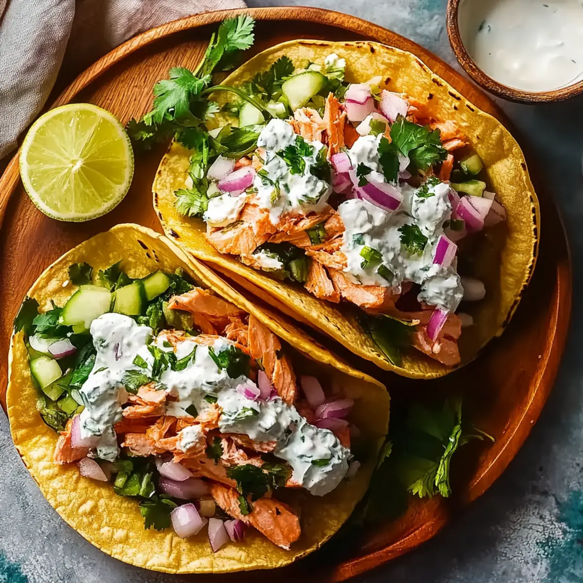 Mediterranean-Style Salmon Tacos