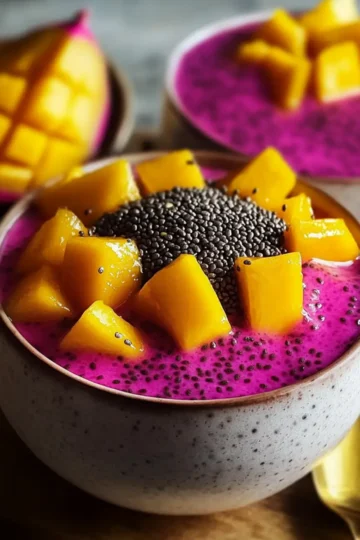 Mango and Dragon Fruit Chia Pudding