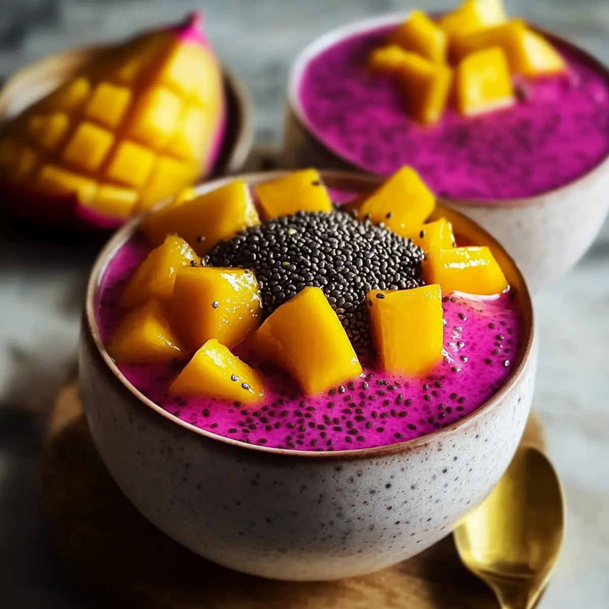 Mango and Dragon Fruit Chia Pudding