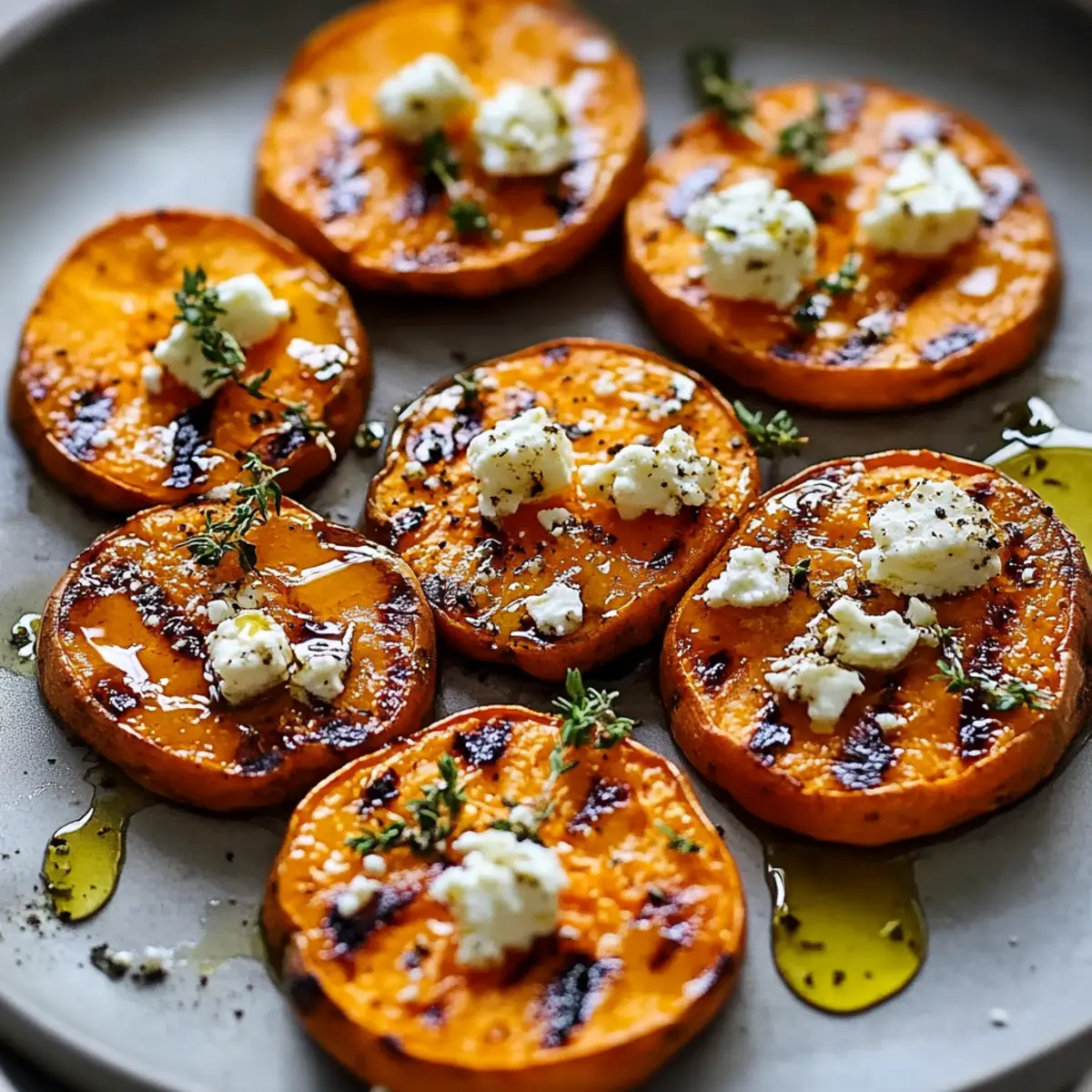 Roasted Sweet Potato Rounds with Honey & Feta
