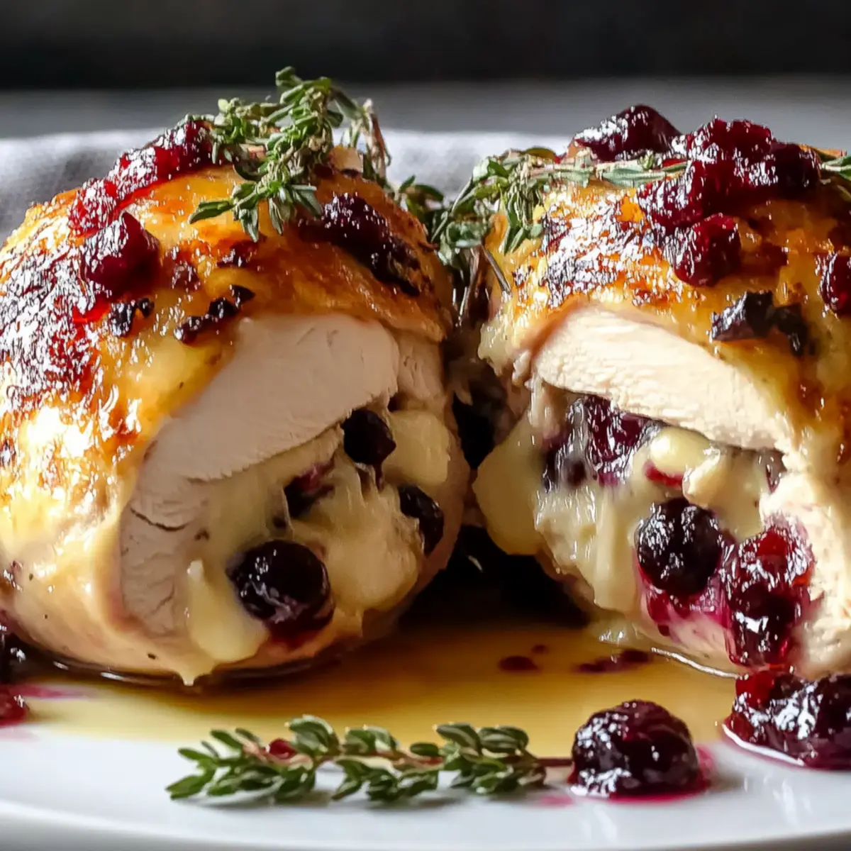 Cranberry Brie Stuffed Chicken