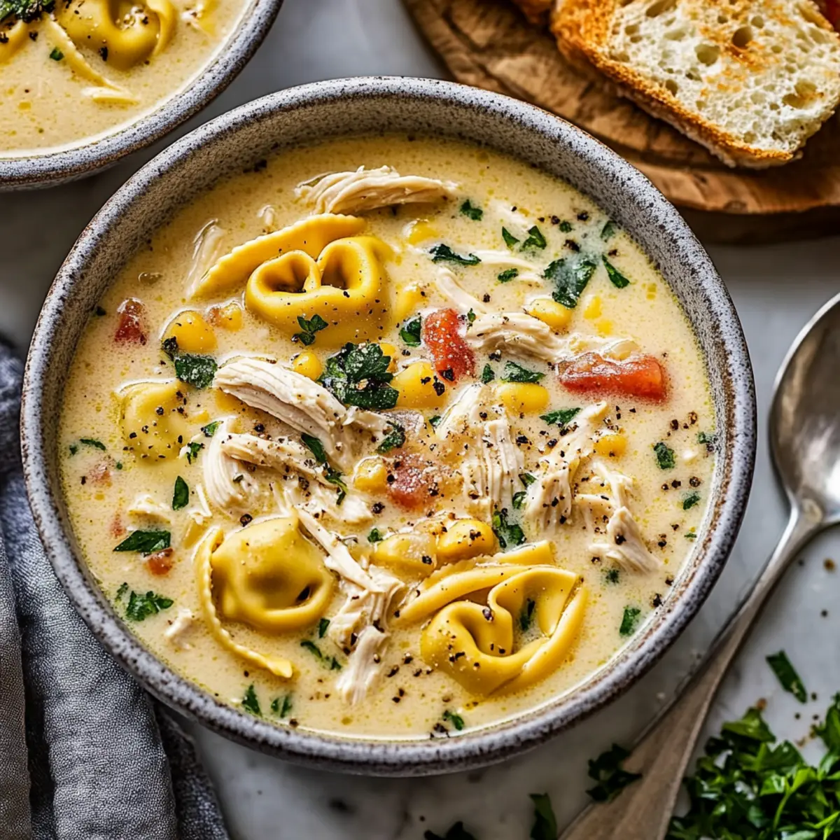 Creamy Chicken Tortellini Soup