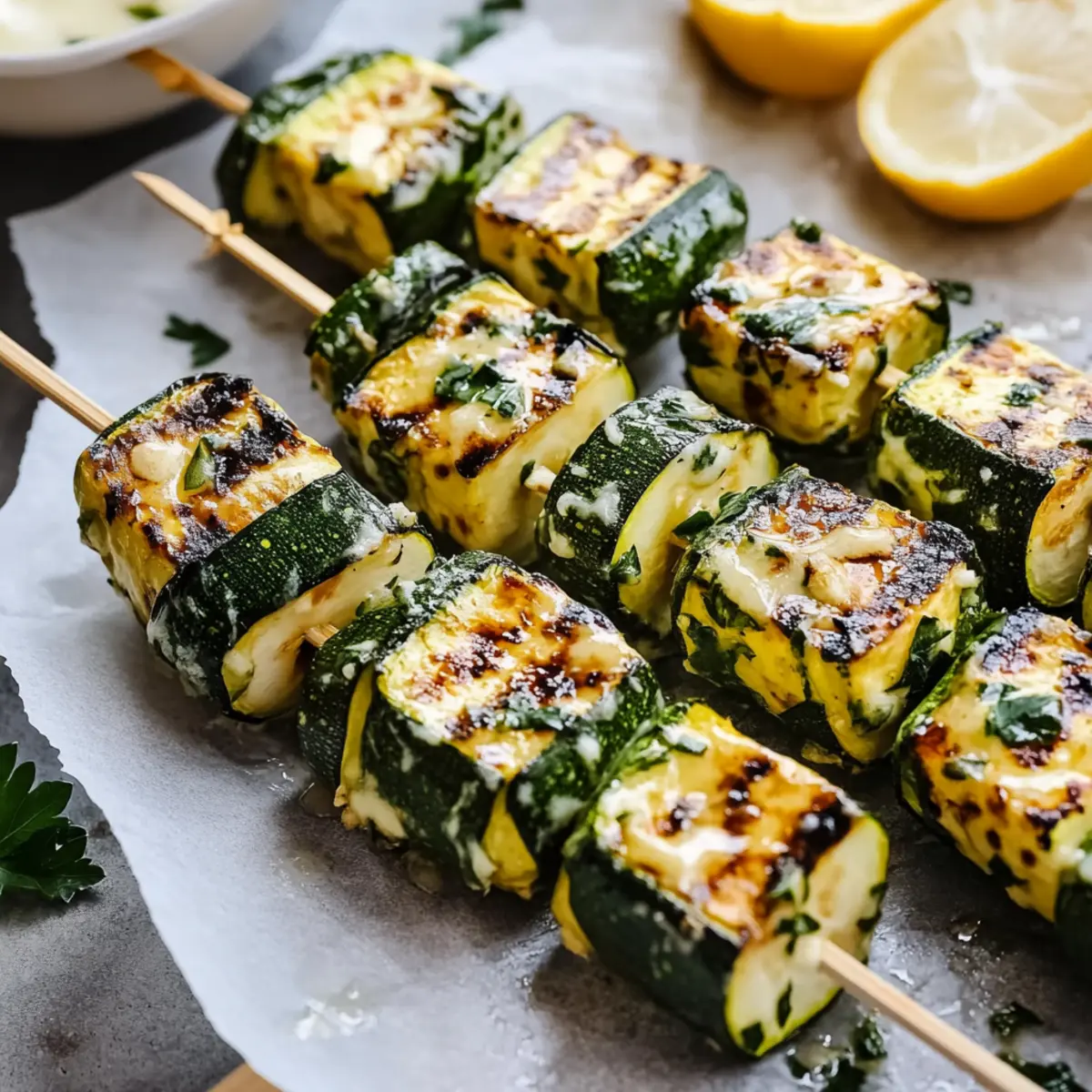 Garlic Butter Zucchini Skewers